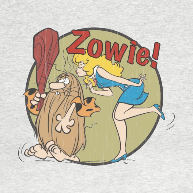 Retro Cartoon Characters ZOWIE with a kiss by Tricera Tops